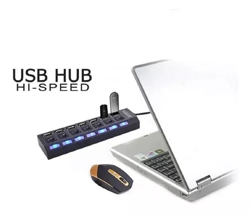 Adaptador Usb Hub 7 Puertos Con Interruptor Individual (Huge) Ref: Hub7p